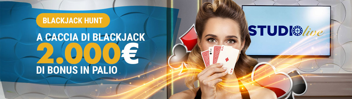 Se ottieni Blackjack giocando ai nuovi tavoli Studio Live BJ Speed, Studio Live BJ Elite Speed, Studio Live Bet Stacker BJ e Studio Live BJ Italia 10 puoi ottenere punti e classificarti: in palio 2.000€ di Bonus