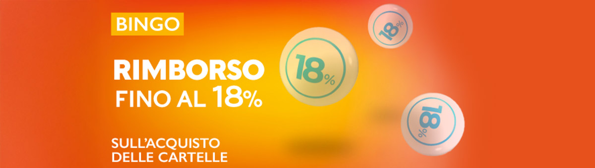 Piovono cartelle: ogni mese ti attende un rimborso fino al 18% del giocato in cartelle Bingo!